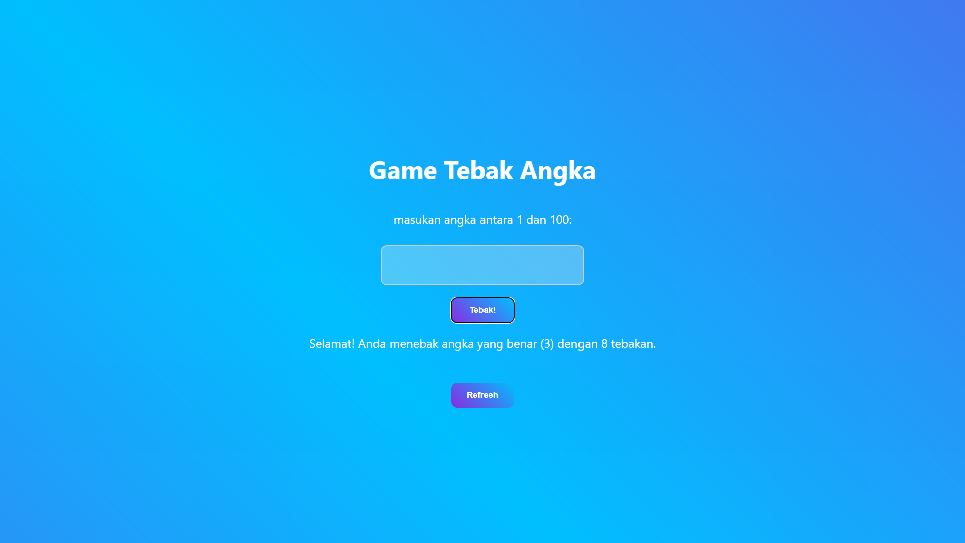 Number Guessing Game Website